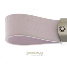 MONTBLANC portachiavi Logo acciaio e pelle rosa cipria referenza 8635 new